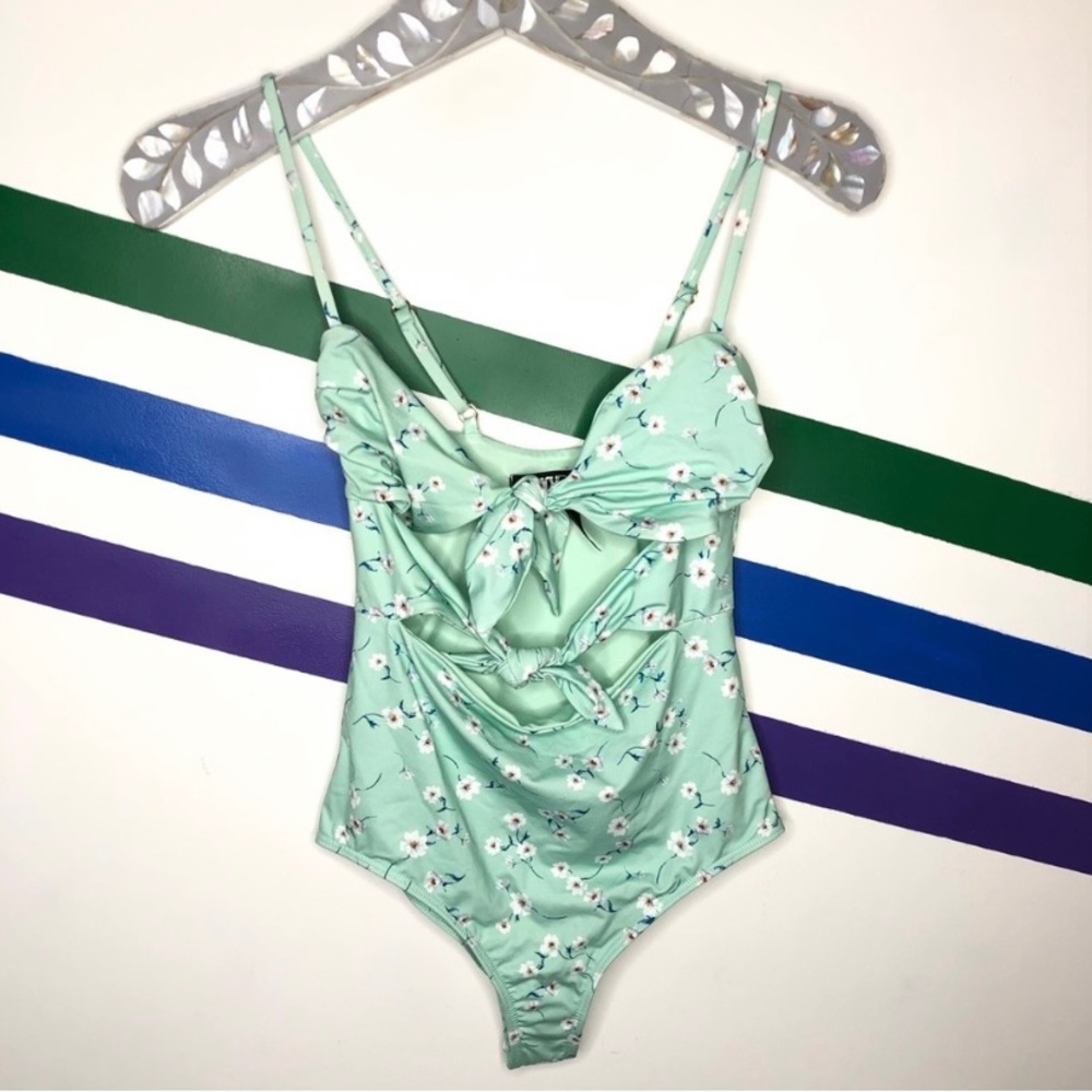 NEW Beach riot floral tie cutout one piece